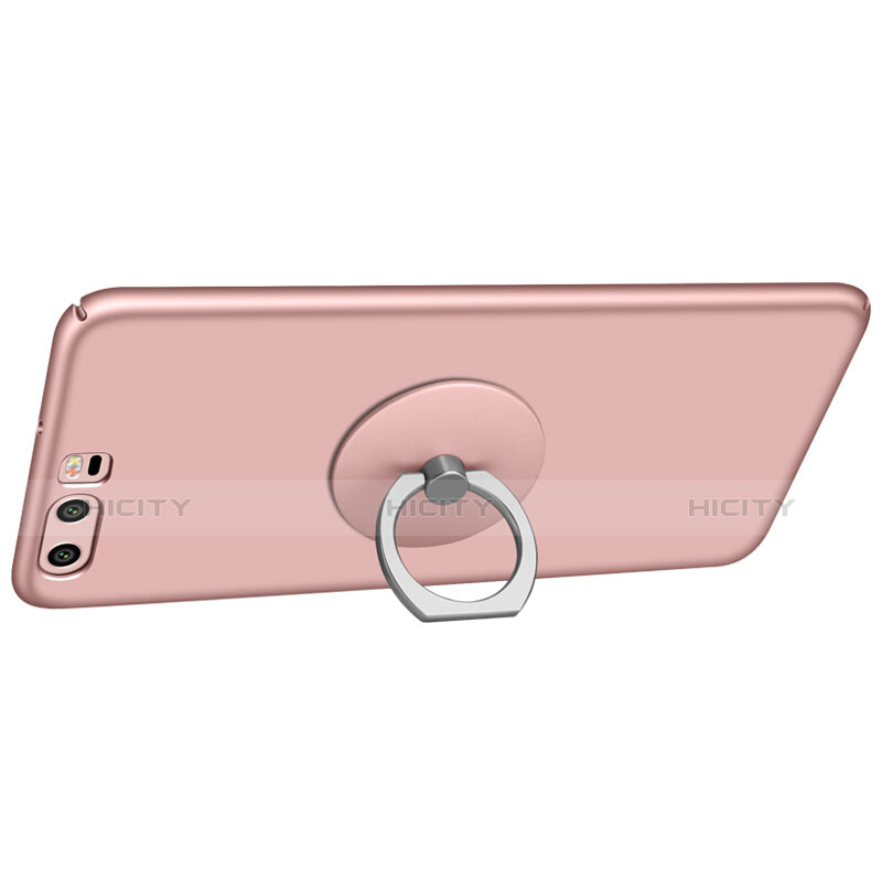 Coque Plastique Rigide Mat et Support Bague Anneau pour Huawei P10 Plus Rose Plus