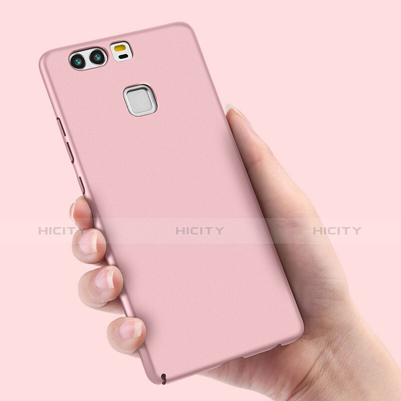 Coque Plastique Rigide Mat et Support Bague Anneau pour Huawei P9 Plus Or Rose Plus