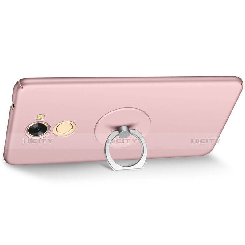 Coque Plastique Rigide Mat et Support Bague Anneau pour Huawei Y7 Prime Rose Plus