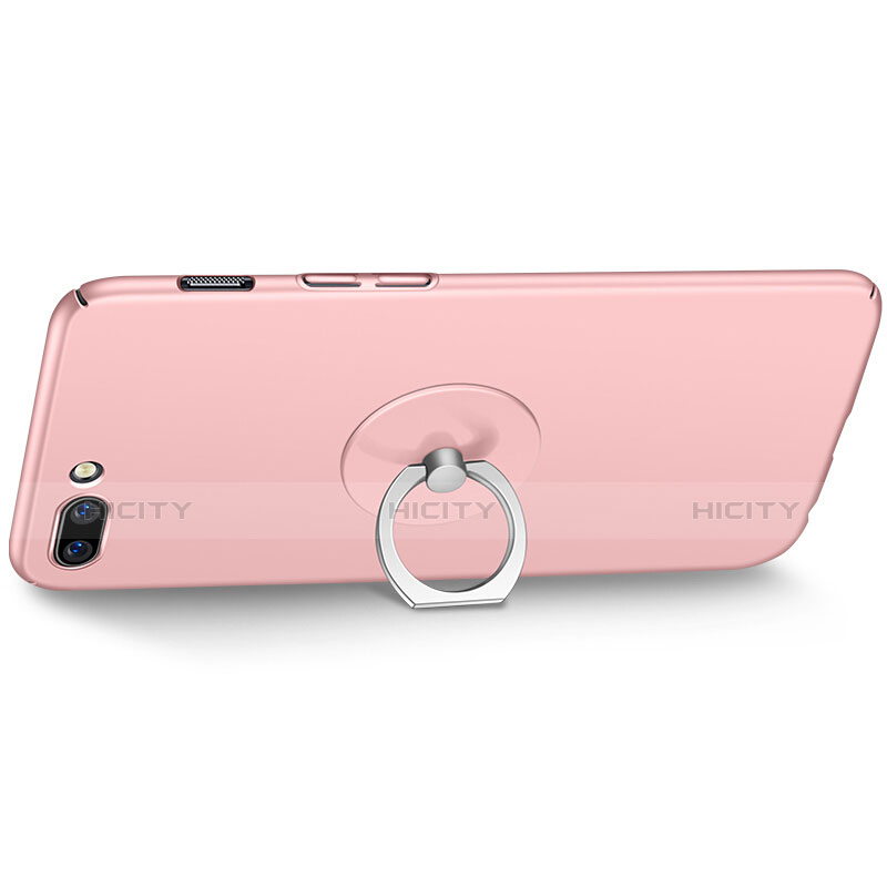 Coque Plastique Rigide Mat et Support Bague Anneau pour OnePlus 5 Or Rose Plus