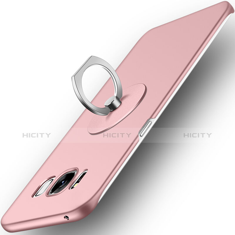 Coque Plastique Rigide Mat et Support Bague Anneau pour Samsung Galaxy S8 Plus Rose Plus