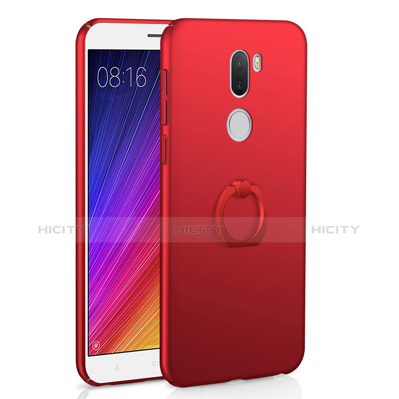 Coque Plastique Rigide Mat et Support Bague Anneau pour Xiaomi Mi 5S Plus Rouge Plus