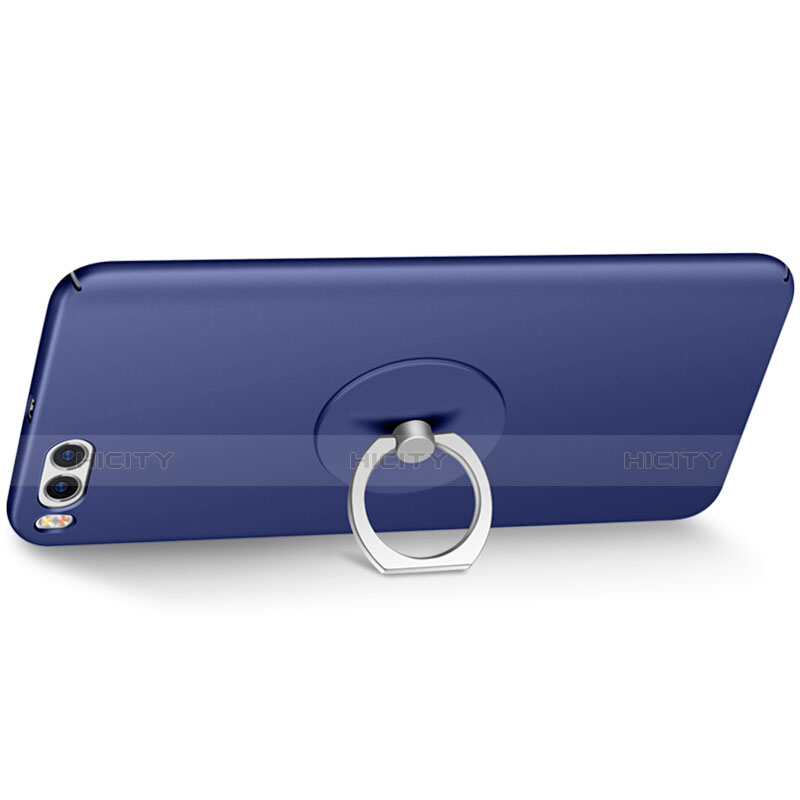 Coque Plastique Rigide Mat et Support Bague Anneau pour Xiaomi Mi 6 Bleu Plus