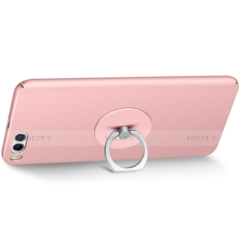 Coque Plastique Rigide Mat et Support Bague Anneau pour Xiaomi Mi 6 Rose Plus