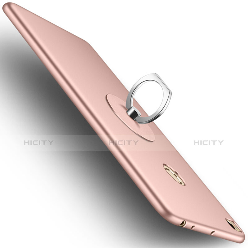 Coque Plastique Rigide Mat et Support Bague Anneau pour Xiaomi Mi Max 2 Or Rose Plus