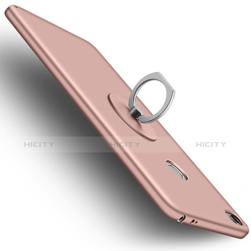 Coque Plastique Rigide Mat et Support Bague Anneau pour Xiaomi Mi Max Or Rose Plus