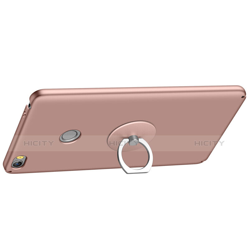 Coque Plastique Rigide Mat et Support Bague Anneau pour Xiaomi Mi Max Or Rose Plus