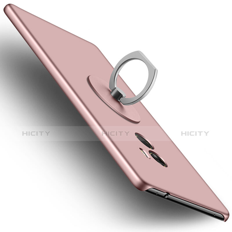 Coque Plastique Rigide Mat et Support Bague Anneau pour Xiaomi Mi Mix Or Rose Plus