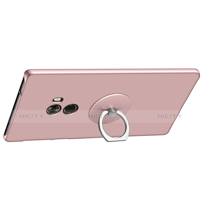 Coque Plastique Rigide Mat et Support Bague Anneau pour Xiaomi Mi Mix Or Rose Plus