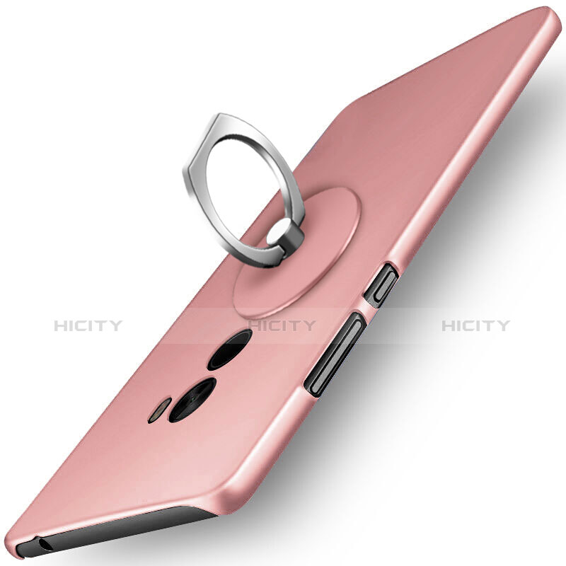 Coque Plastique Rigide Mat et Support Bague Anneau pour Xiaomi Mi Mix Or Rose Plus