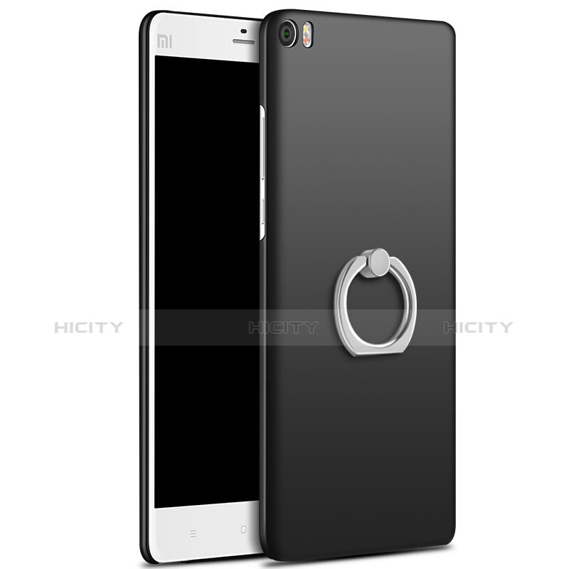 Coque Plastique Rigide Mat et Support Bague Anneau pour Xiaomi Mi Note Noir Plus