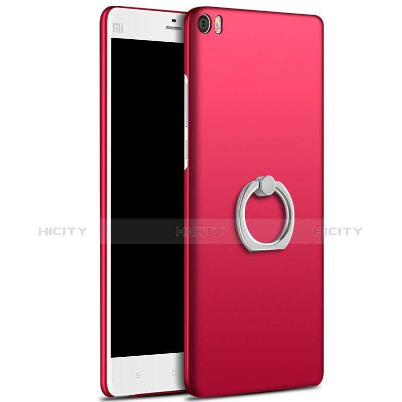 Coque Plastique Rigide Mat et Support Bague Anneau pour Xiaomi Mi Note Rouge Plus