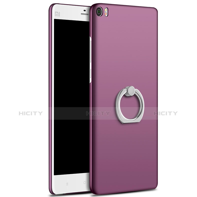 Coque Plastique Rigide Mat et Support Bague Anneau pour Xiaomi Mi Note Violet Plus