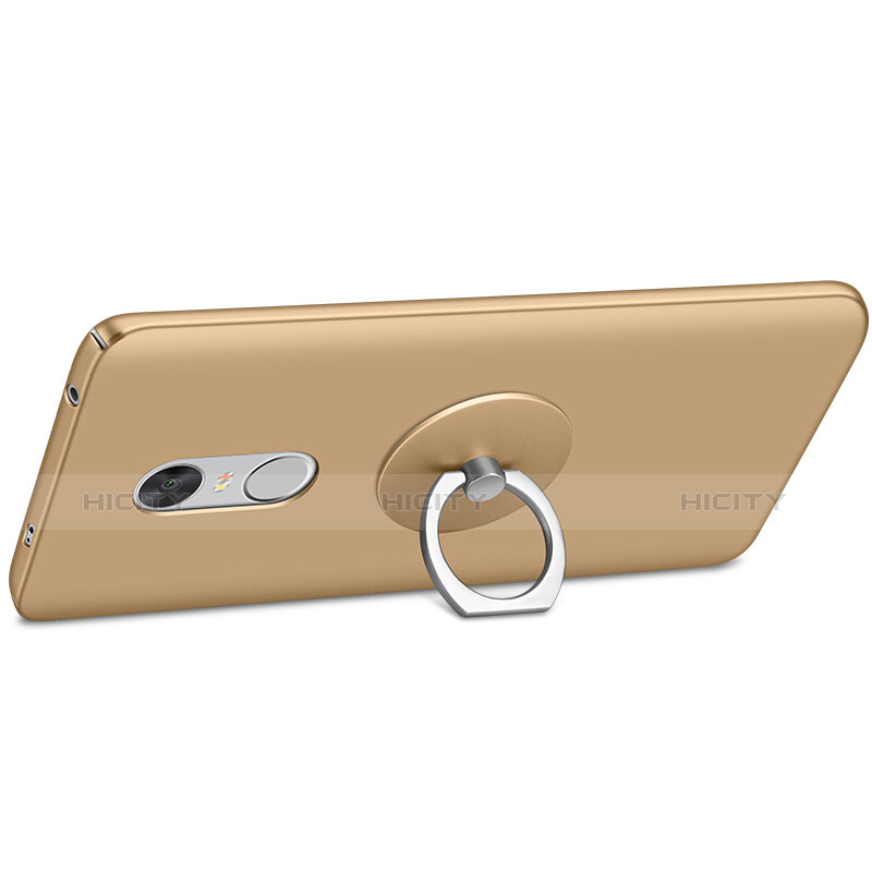 Coque Plastique Rigide Mat et Support Bague Anneau pour Xiaomi Redmi Note 4 Standard Edition Or Plus