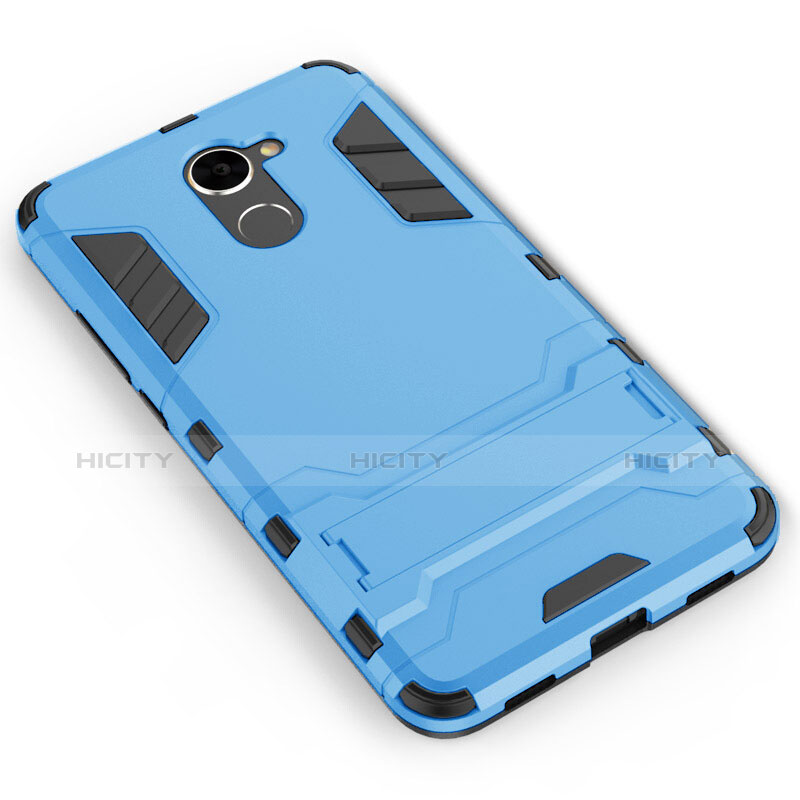 Coque Plastique Rigide Mat et Support pour Huawei Enjoy 7 Plus Bleu Plus