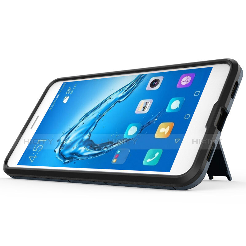 Coque Plastique Rigide Mat et Support pour Huawei Enjoy 7 Plus Bleu Plus