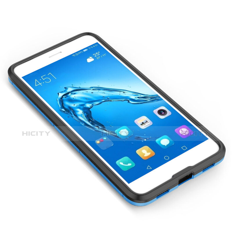 Coque Plastique Rigide Mat et Support pour Huawei Enjoy 7 Plus Bleu Plus