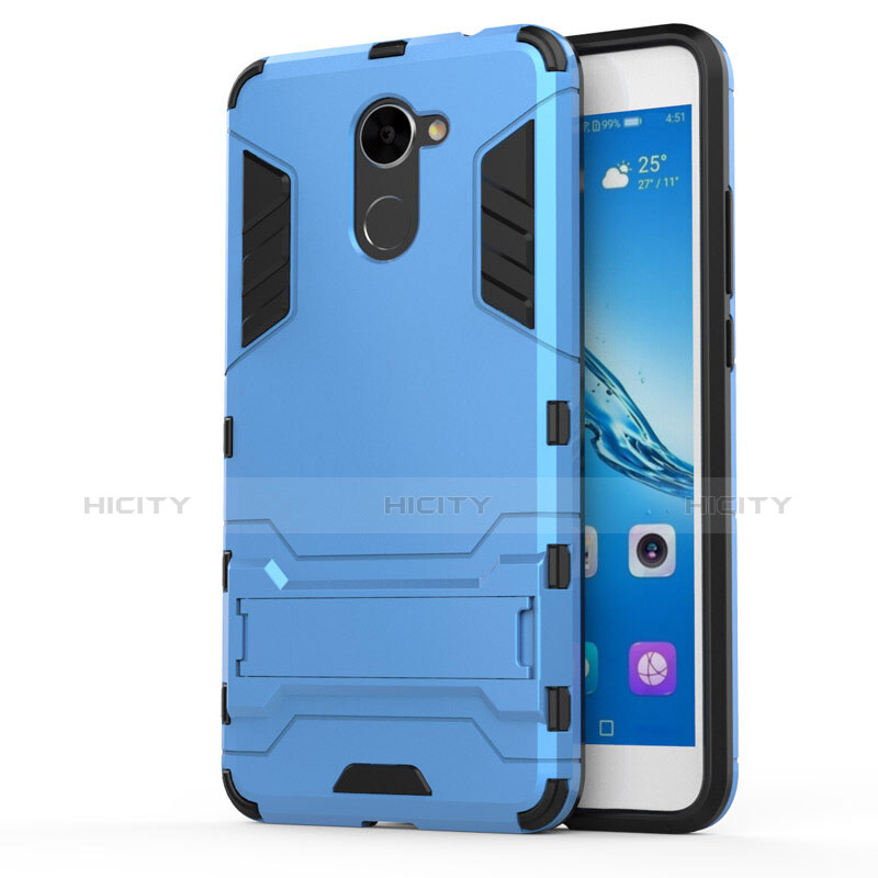 Coque Plastique Rigide Mat et Support pour Huawei Enjoy 7 Plus Bleu Plus