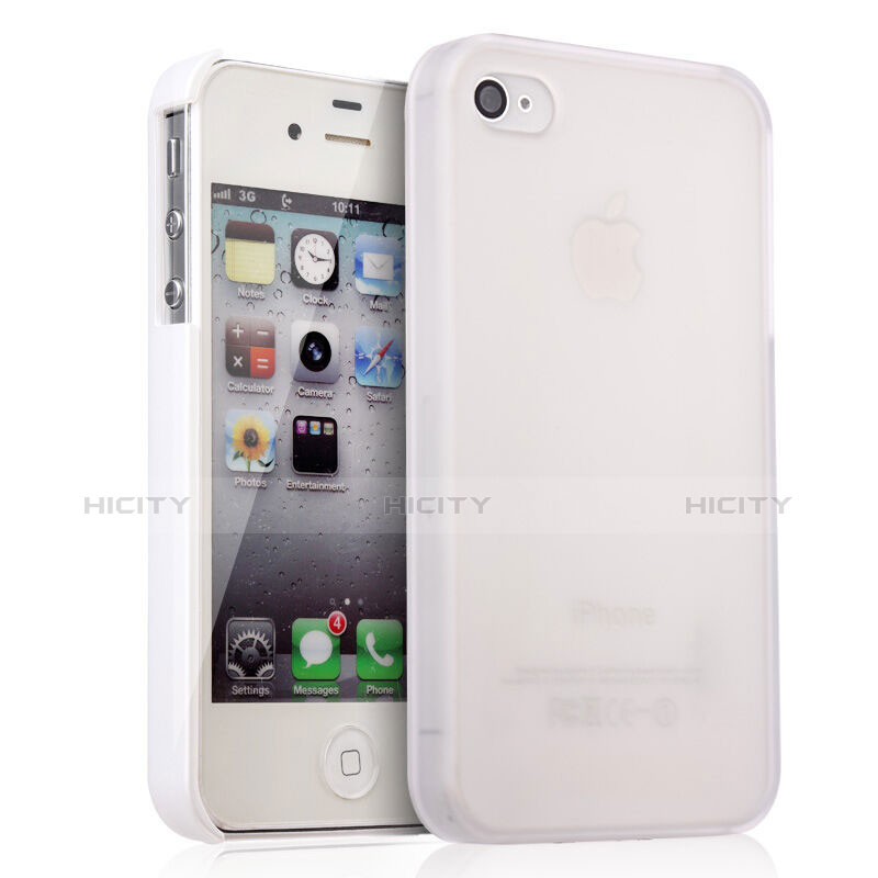 Coque Plastique Rigide Mat pour Apple iPhone 4 Blanc Plus