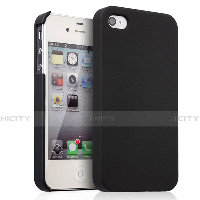 Coque Plastique Rigide Mat pour Apple iPhone 4 Noir Plus