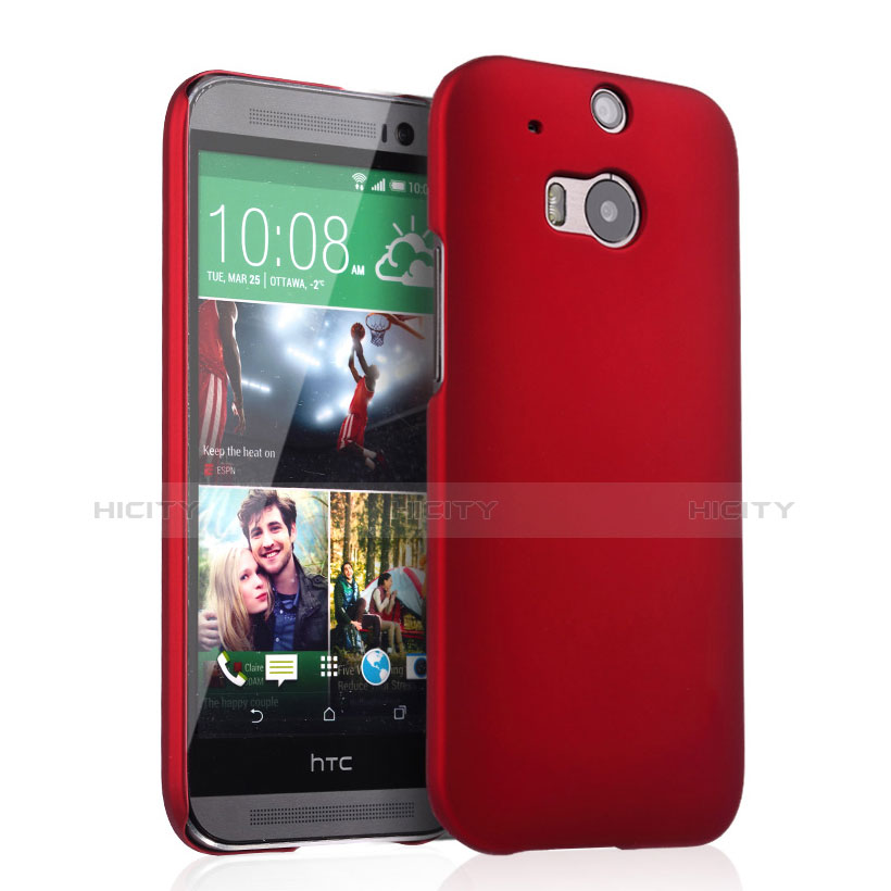 Coque Plastique Rigide Mat pour HTC One M8 Rouge Plus