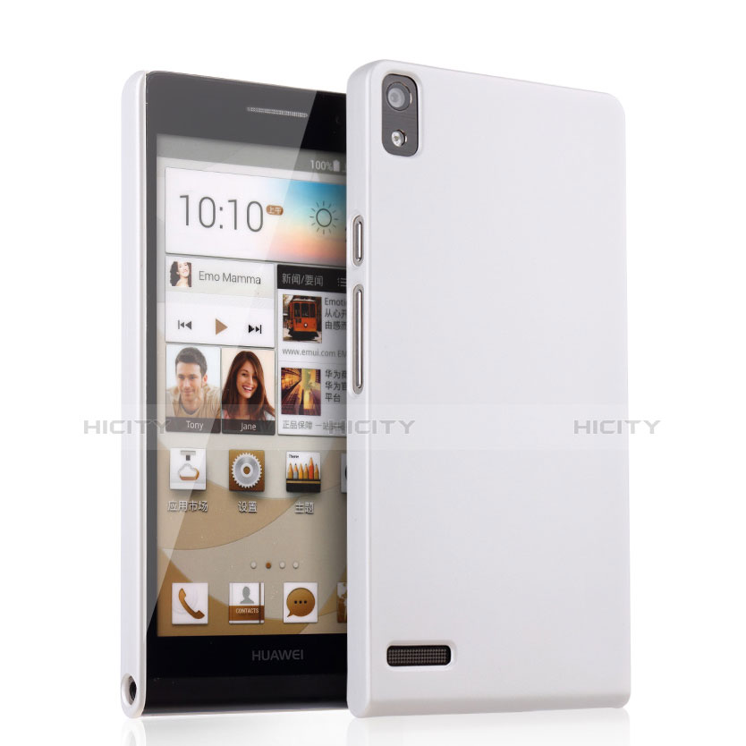 Coque Plastique Rigide Mat pour Huawei Ascend P6 Blanc Plus