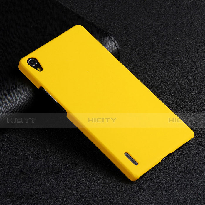 Coque Plastique Rigide Mat pour Huawei Ascend P7 Jaune Plus