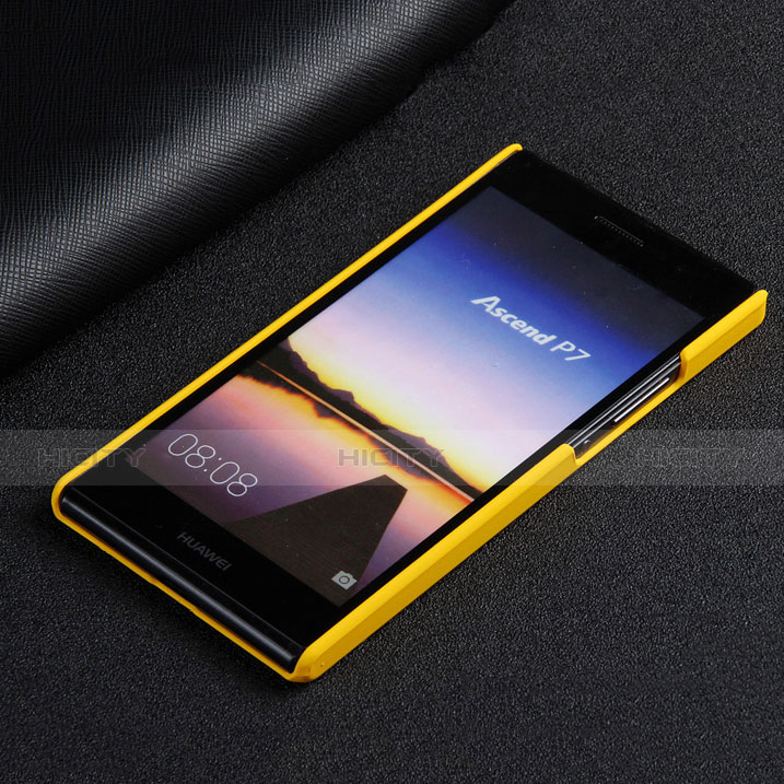 Coque Plastique Rigide Mat pour Huawei Ascend P7 Jaune Plus