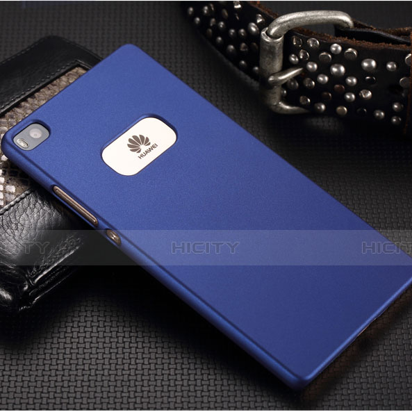 Coque Plastique Rigide Mat pour Huawei P8 Bleu Plus