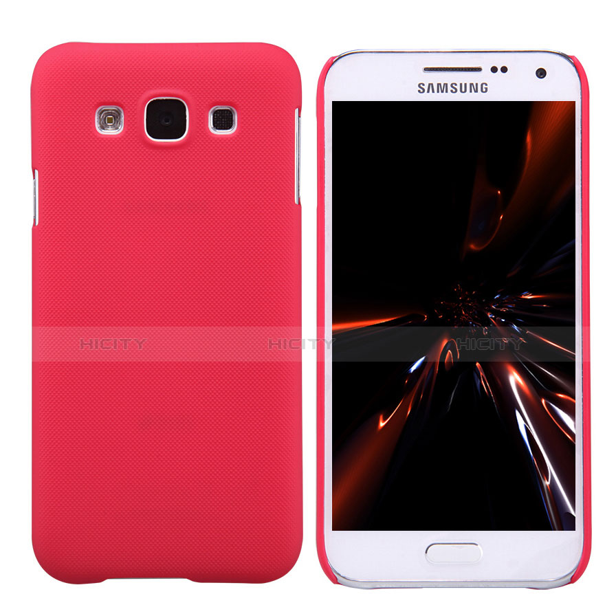 Coque Plastique Rigide Mat pour Samsung Galaxy E5 SM-E500F E500H Rouge Plus