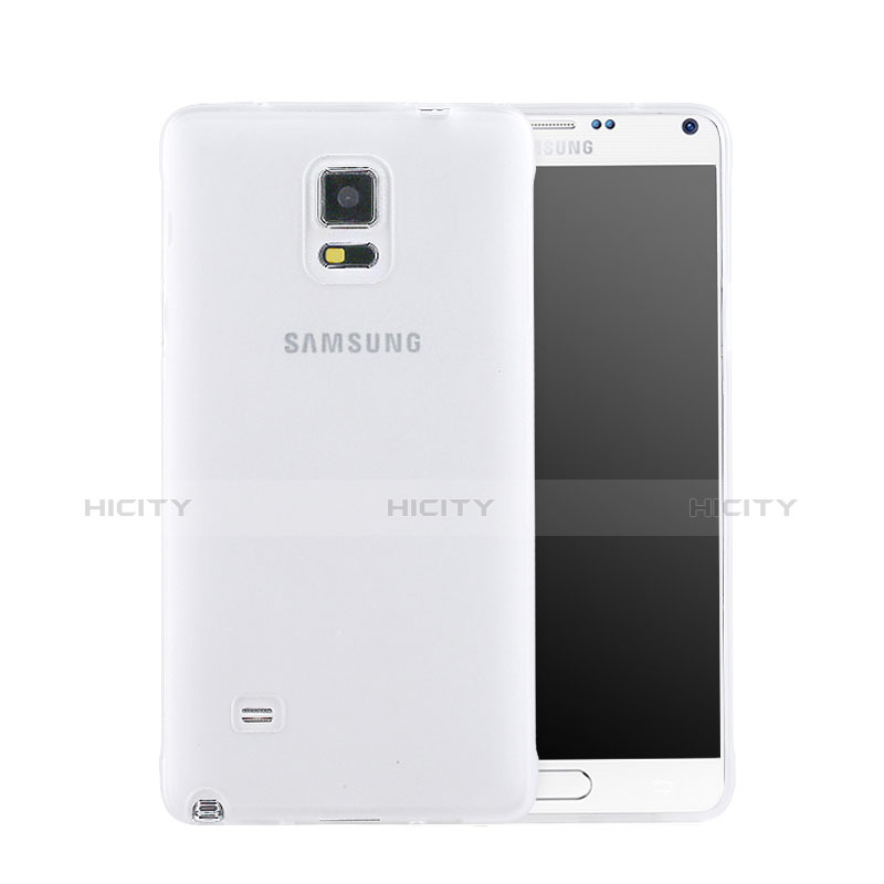 Coque Plastique Rigide Mat pour Samsung Galaxy Note 4 Duos N9100 Dual SIM Blanc Plus