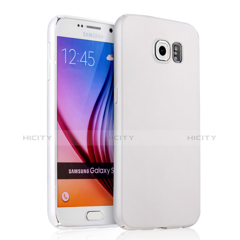 Coque Plastique Rigide Mat pour Samsung Galaxy S6 Duos SM-G920F G9200 Blanc Plus