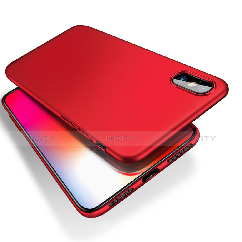 Coque Plastique Rigide Mat W01 pour Apple iPhone X Rouge Plus