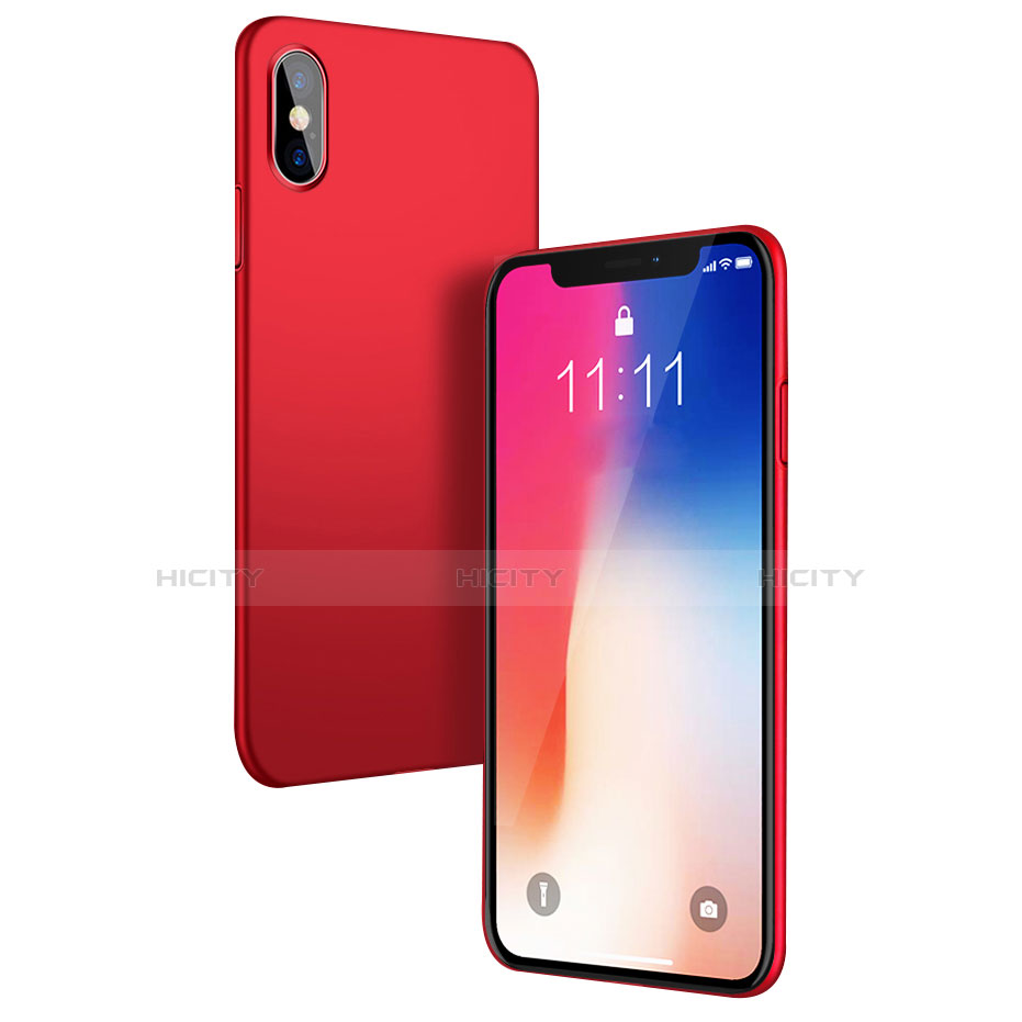 Coque Plastique Rigide Mat W01 pour Apple iPhone Xs Rouge Plus