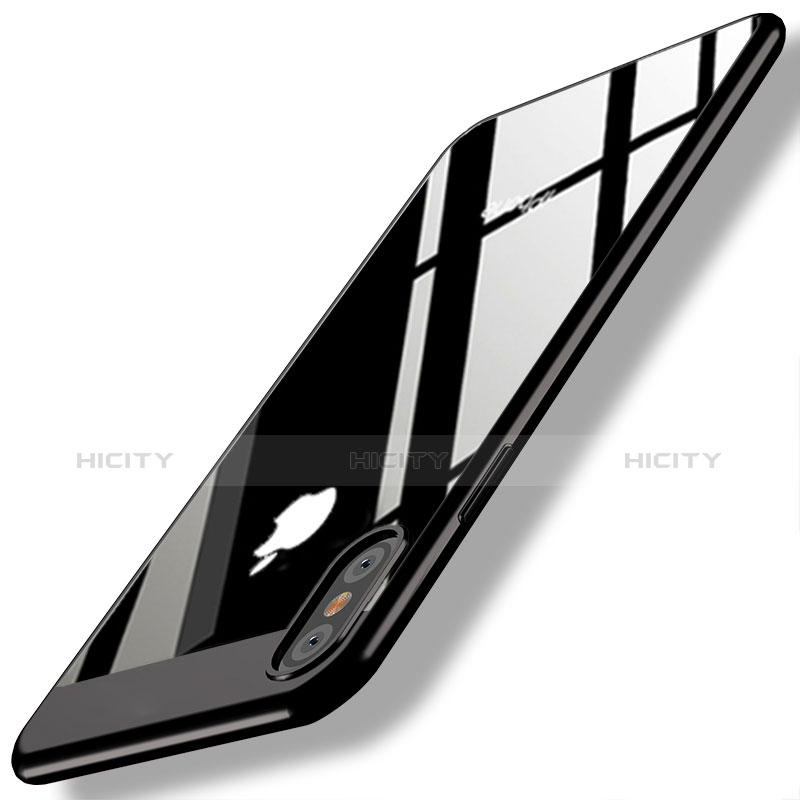 Coque Plastique Rigide Miroir M01 pour Apple iPhone X Noir Plus