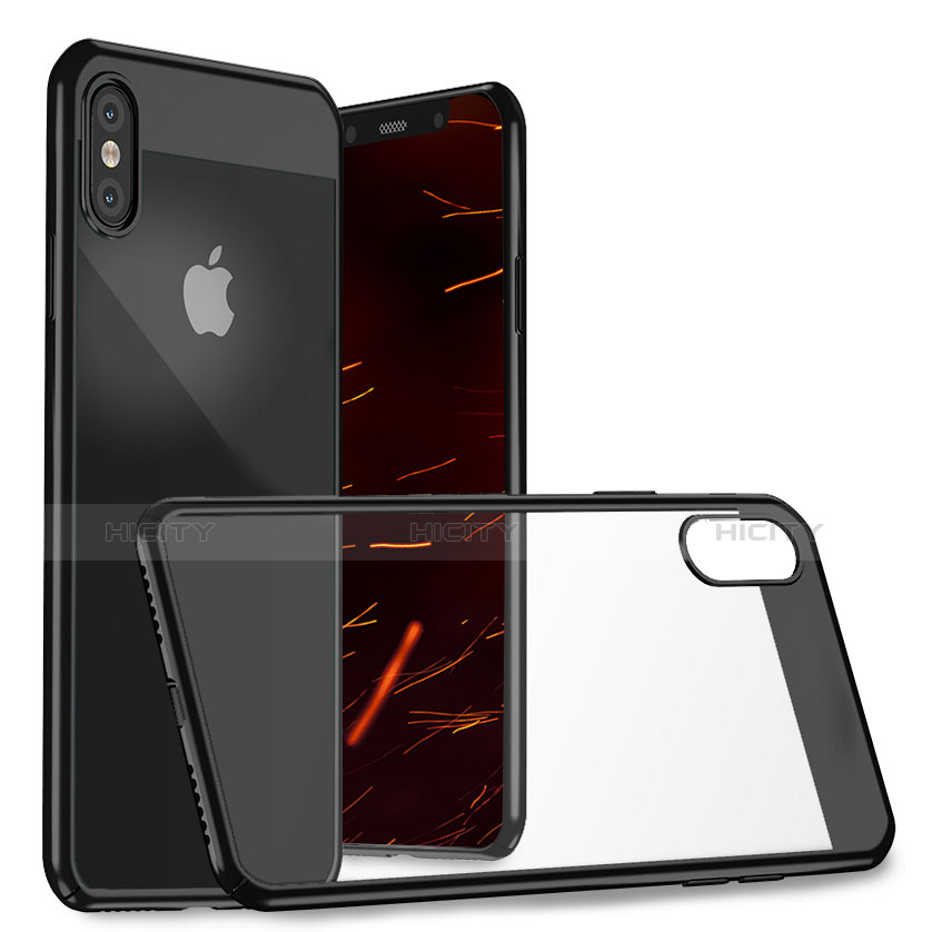 Coque Plastique Rigide Miroir M01 pour Apple iPhone X Noir Plus