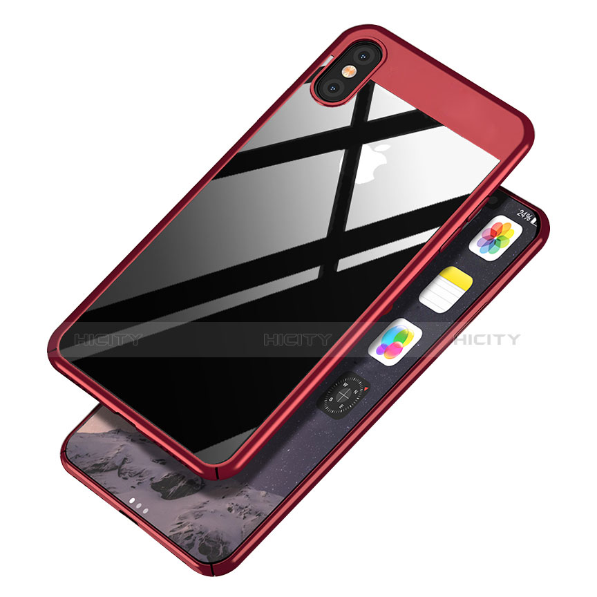 Coque Plastique Rigide Miroir M01 pour Apple iPhone Xs Max Rouge Plus