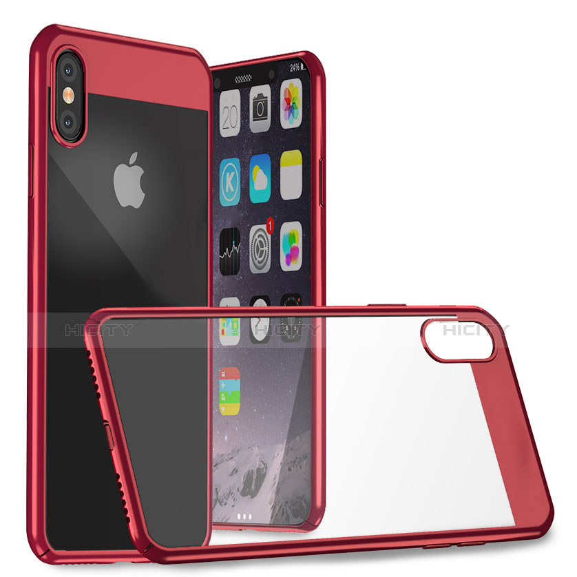 Coque Plastique Rigide Miroir M01 pour Apple iPhone Xs Max Rouge Plus