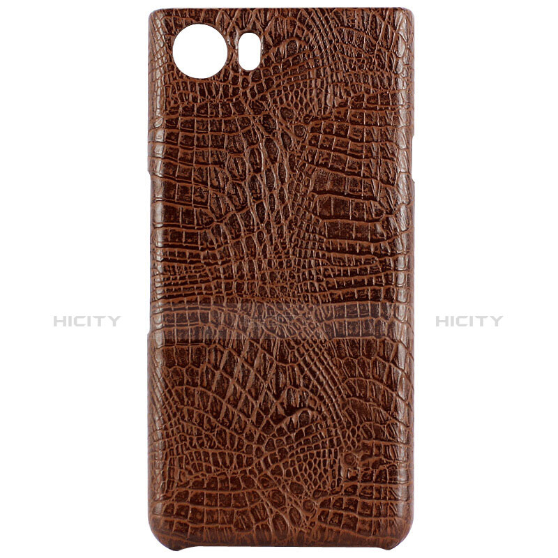 Coque Plastique Rigide Motif Cuir pour Blackberry KEYone Marron Plus