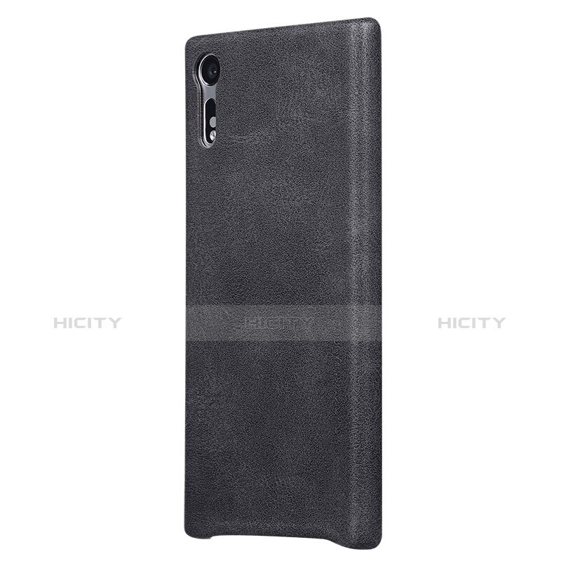 Coque Plastique Rigide Motif Cuir pour Sony Xperia XZ Noir Plus