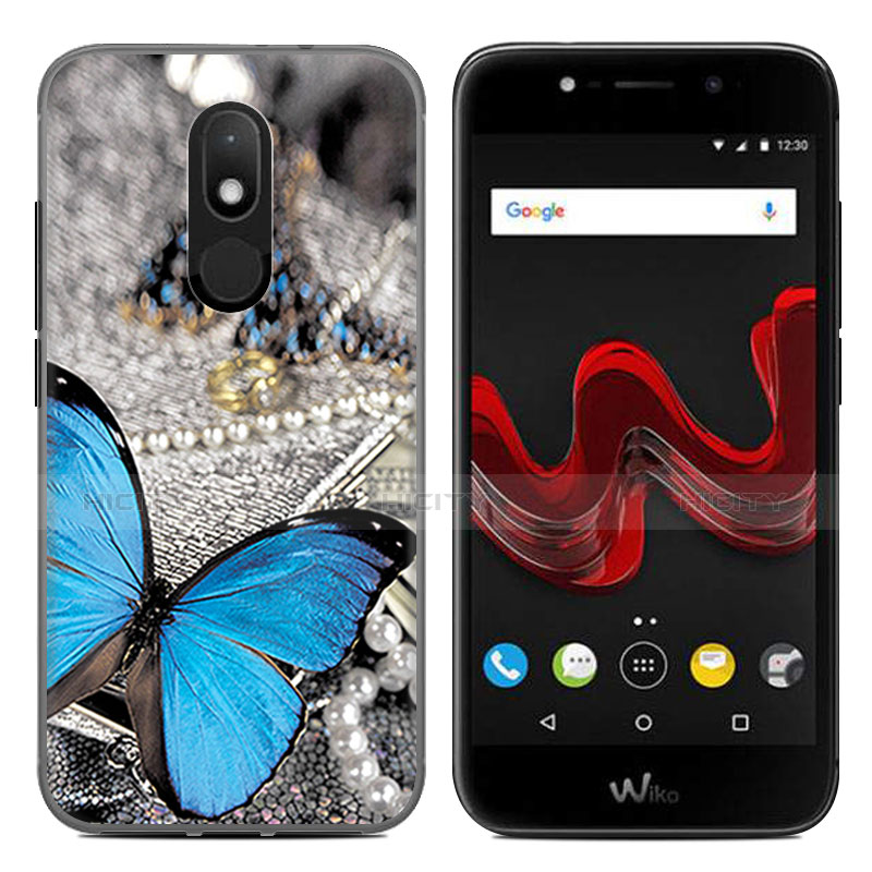 Coque Plastique Rigide Papillon pour Wiko Wim Lite 4G Bleu Plus