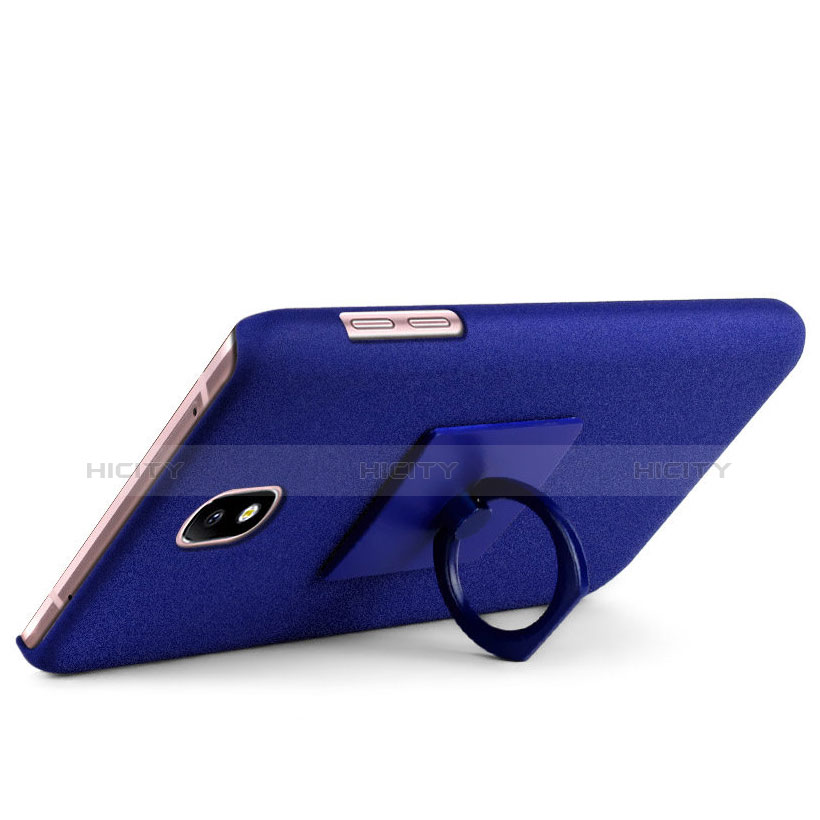 Coque Plastique Rigide Sables Mouvants avec Support Bague Anneau pour Samsung Galaxy J7 (2017) Duos J730F Bleu Plus