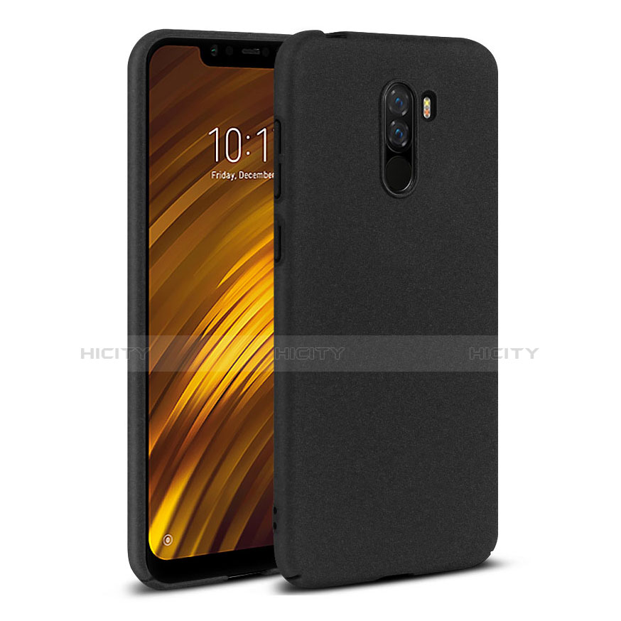 Coque Plastique Rigide Sables Mouvants avec Support Bague Anneau pour Xiaomi Pocophone F1 Noir Plus