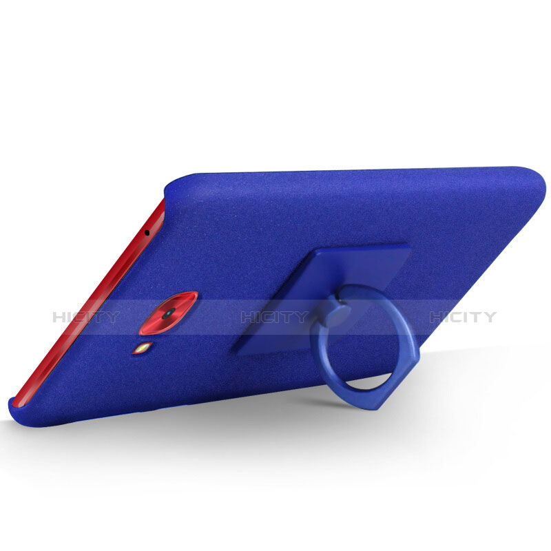 Coque Plastique Rigide Sables Mouvants et Support Bague Anneau pour Asus Zenfone 4 Selfie Pro Bleu Plus