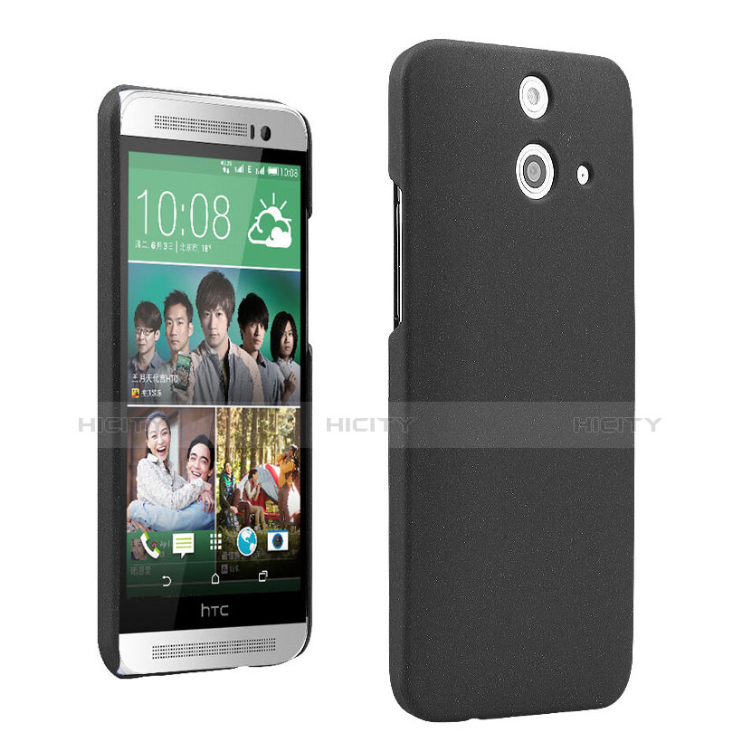 Coque Plastique Rigide Sables Mouvants pour HTC One E8 Noir Plus