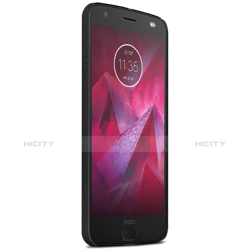 Coque Plastique Rigide Sables Mouvants pour Motorola Moto Z2 Force Noir Plus