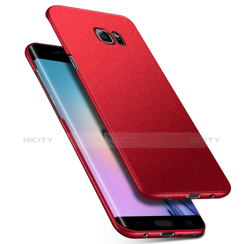 Coque Plastique Rigide Sables Mouvants Q01 pour Samsung Galaxy S6 Edge SM-G925 Rouge Plus