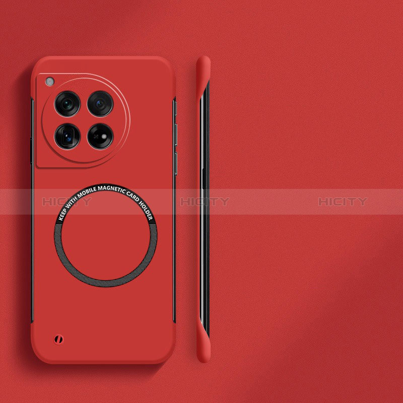 Coque Plastique Rigide Sans Cadre Etui Housse Mat avec Mag-Safe Magnetic Magnetique pour OnePlus 12R 5G Rouge Plus