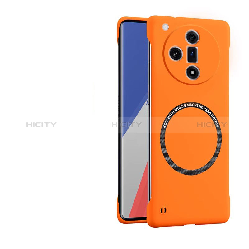 Coque Plastique Rigide Sans Cadre Etui Housse Mat avec Mag-Safe Magnetic Magnetique pour Oppo Find X7 5G Orange Plus