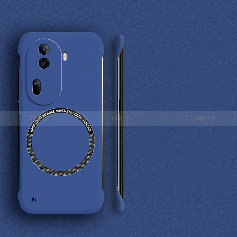 Coque Plastique Rigide Sans Cadre Etui Housse Mat avec Mag-Safe Magnetic Magnetique pour Oppo Reno11 Pro 5G Bleu Plus